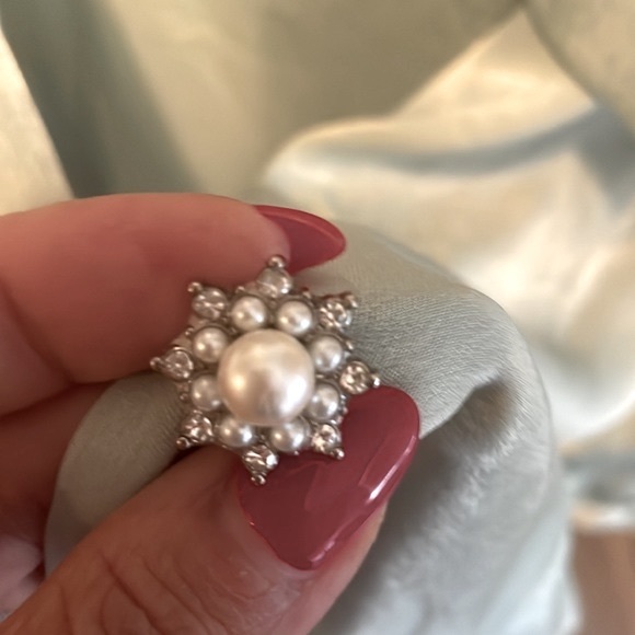 🍈NEW ZARA Top with Rhinestone Buttons - Picture 3 of 15